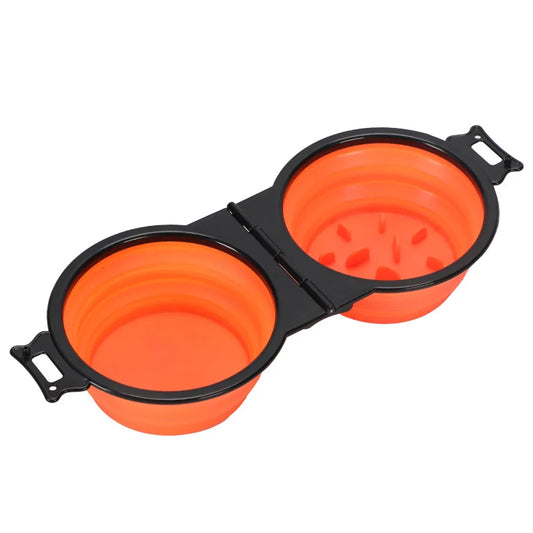 2-in-1 Foldable Dual Slow Bowl Feeding