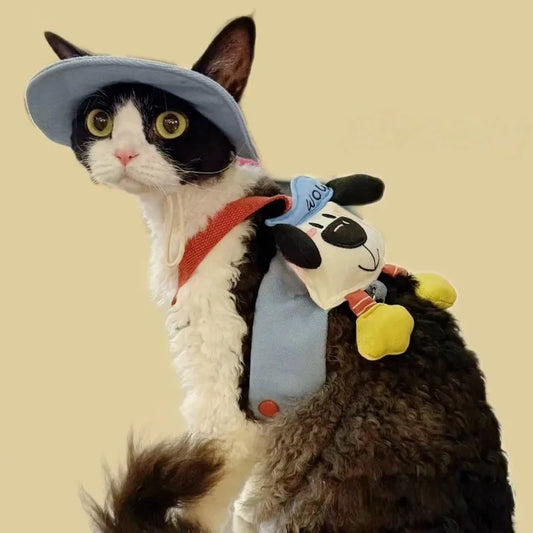 Cat Outdoor Harness Set with Bucket Hat