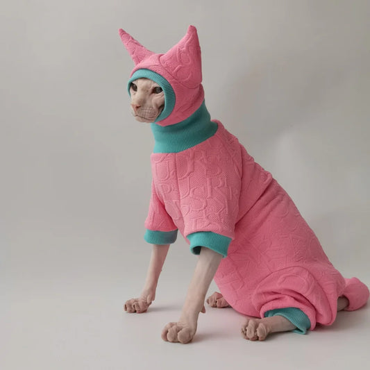 Sweet Spring Elegant Pink Suit for Sphynx Cat