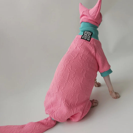 Sweet Spring Elegant Pink Suit for Sphynx Cat